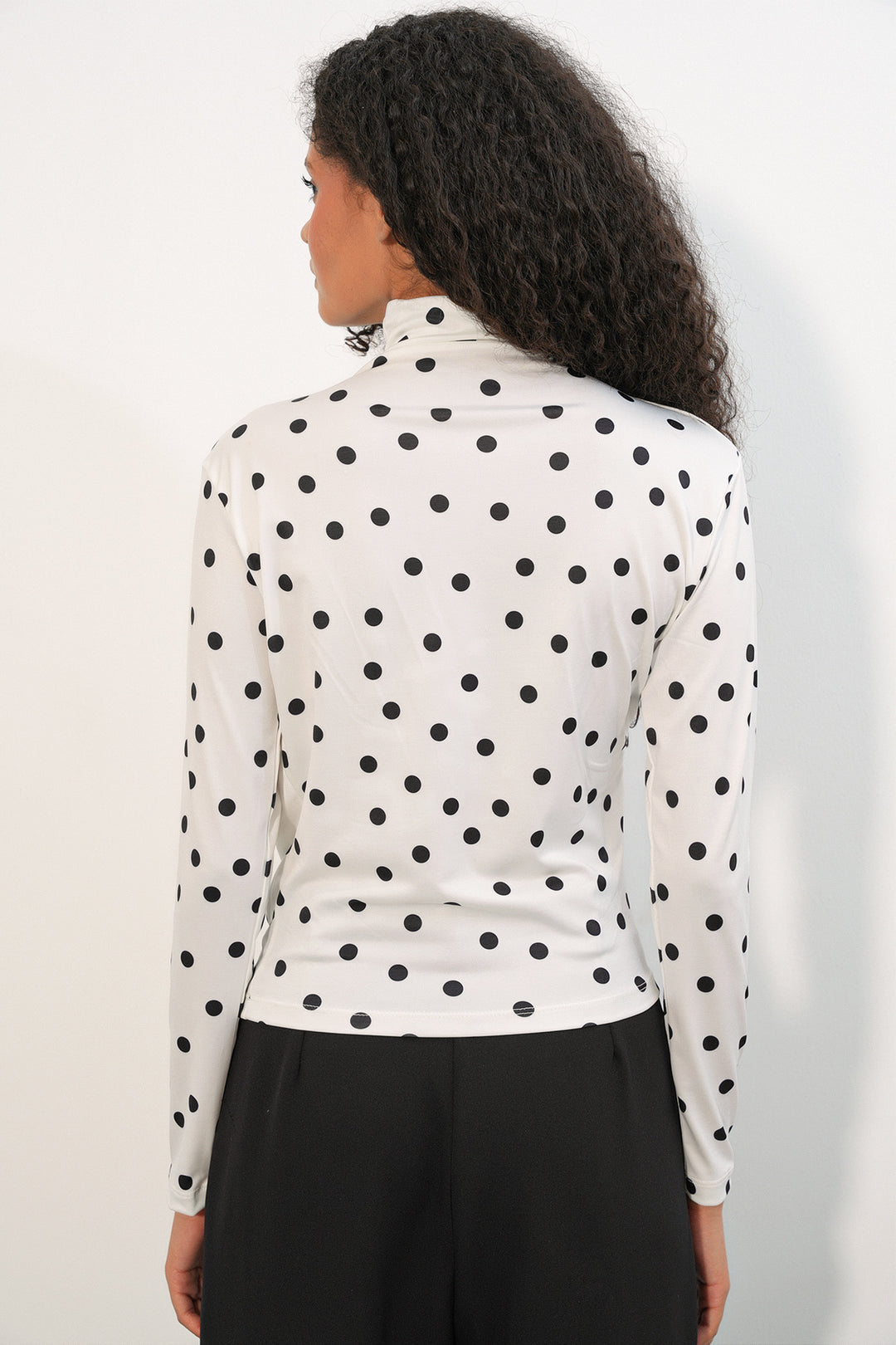 Bigdart Blouse à pois à détails froncés pour femme 925 - Blanc cassé