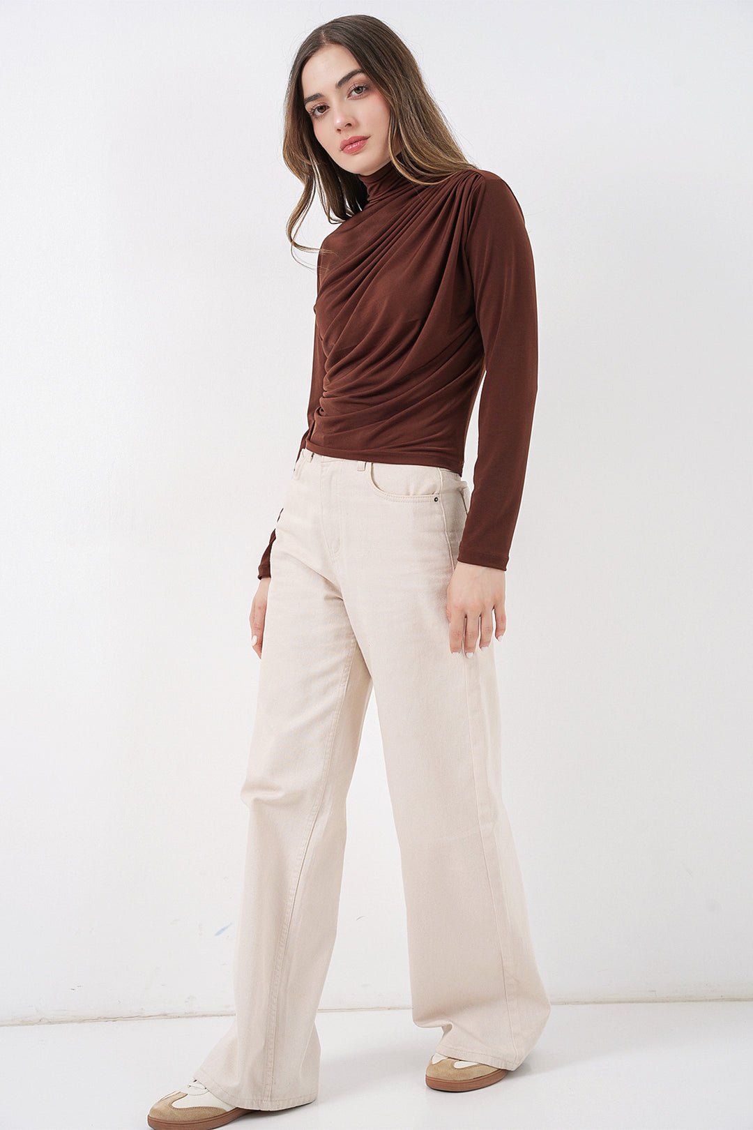 Bigdart 925 Blouse Sandy à détails froncés - a.Marron