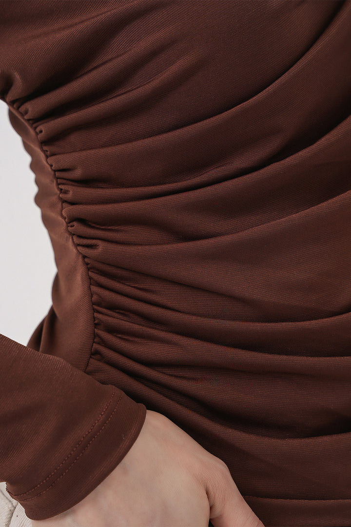 Bigdart 925 Blouse Sandy à détails froncés - a.Marron