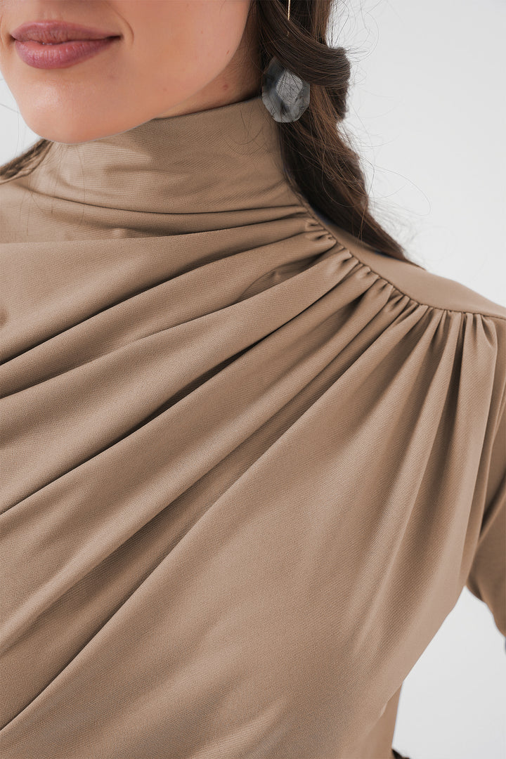 Bigdart 925 Blouse Sandy à détails froncés - Beige