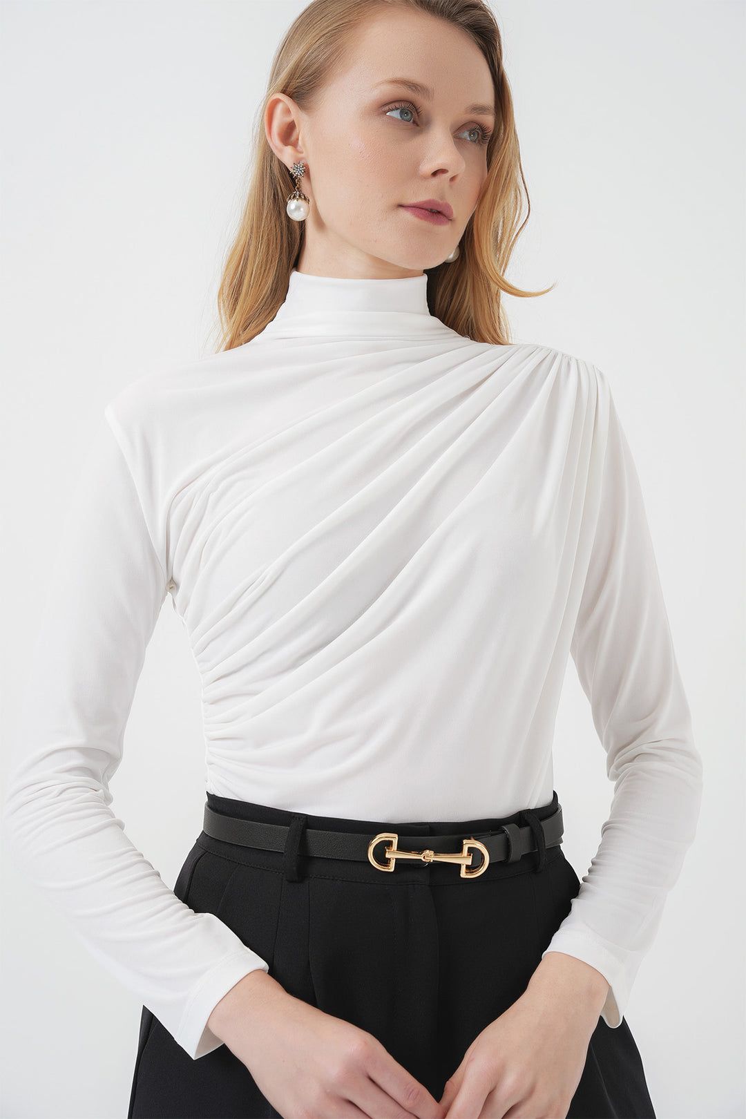 Bigdart 925 Blouse Sandy à détails froncés - Blanc