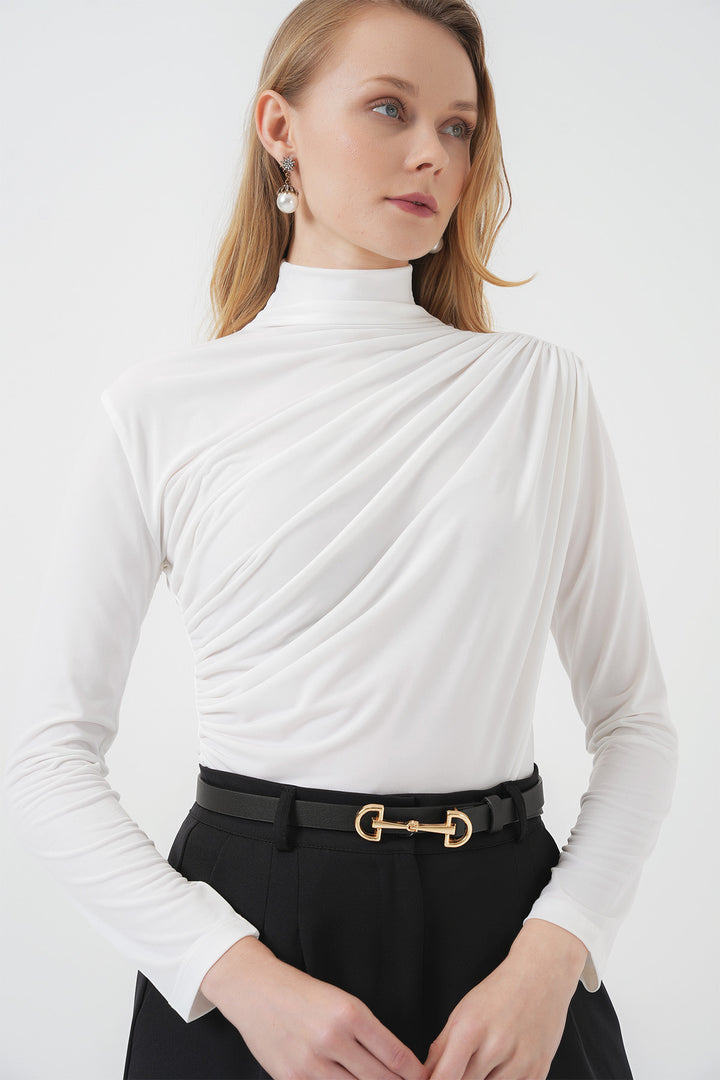 Bigdart 925 Blouse Sandy à détails froncés - Blanc