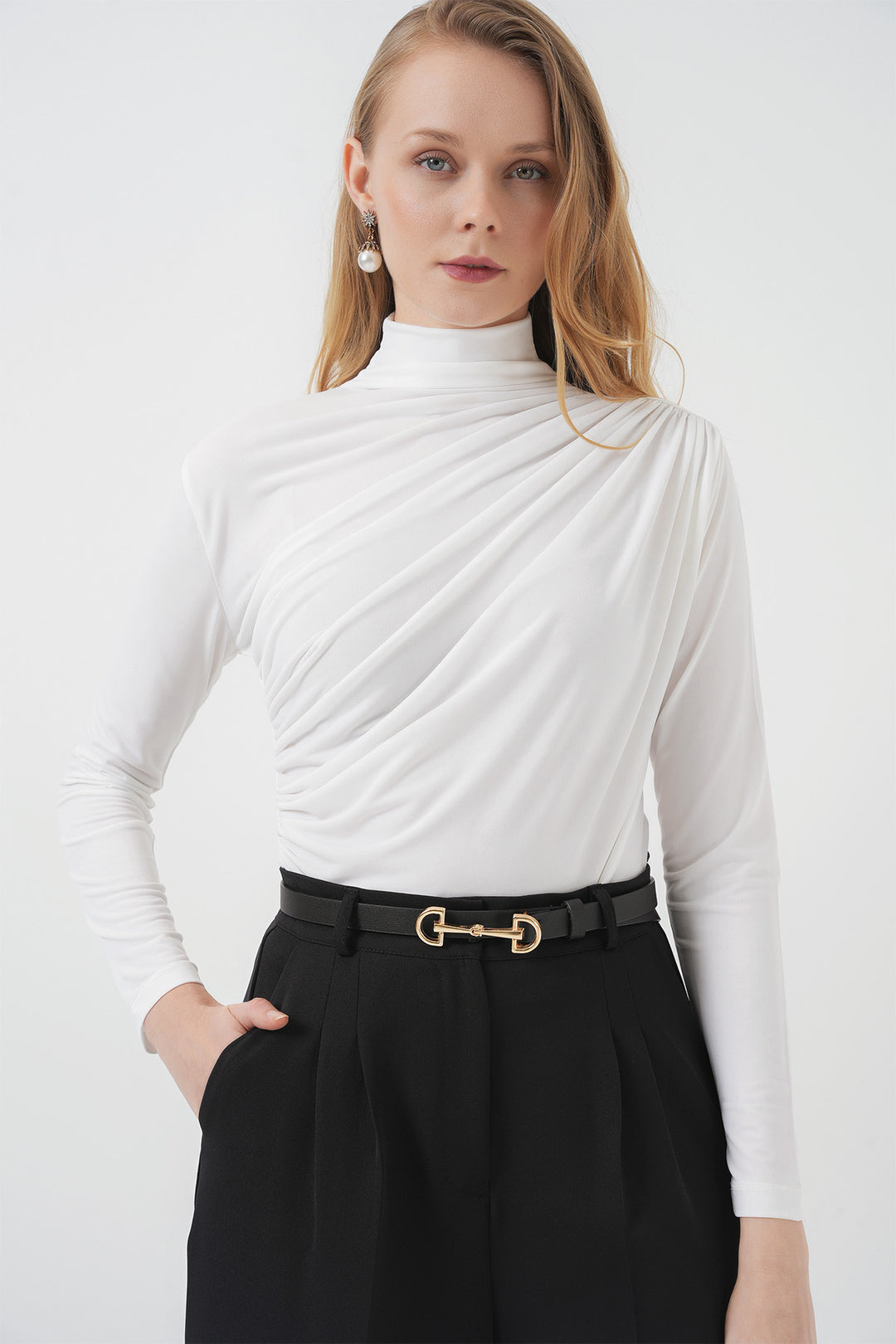 Bigdart 925 Blouse Sandy à détails froncés - Blanc
