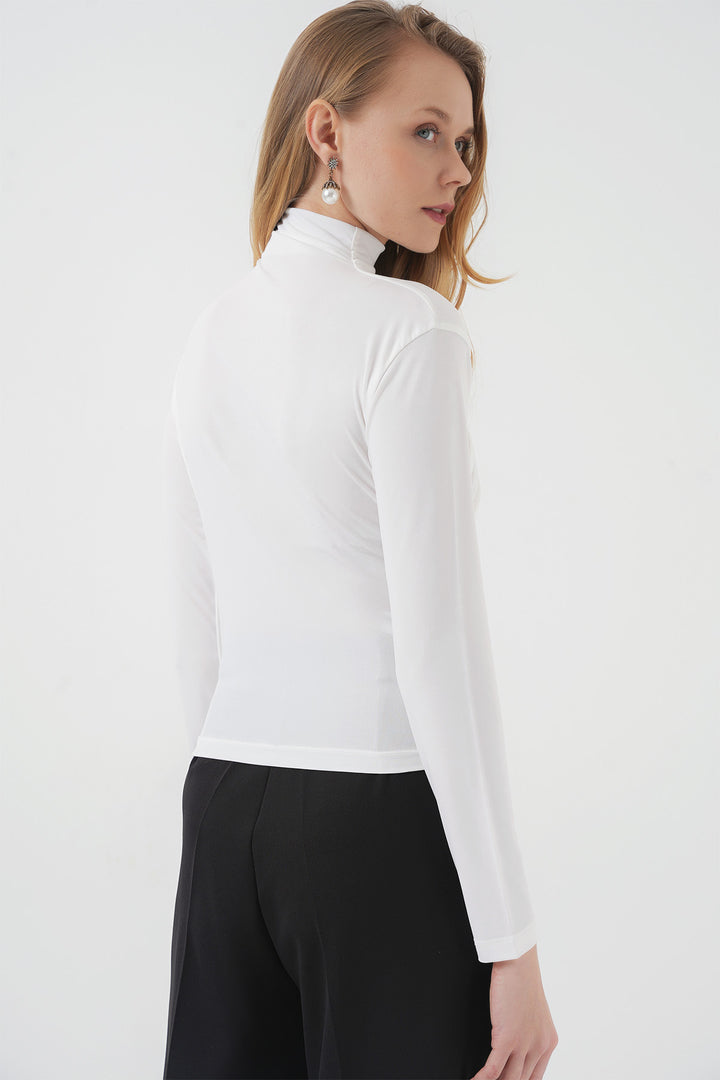 Bigdart 925 Blouse Sandy à détails froncés - Blanc