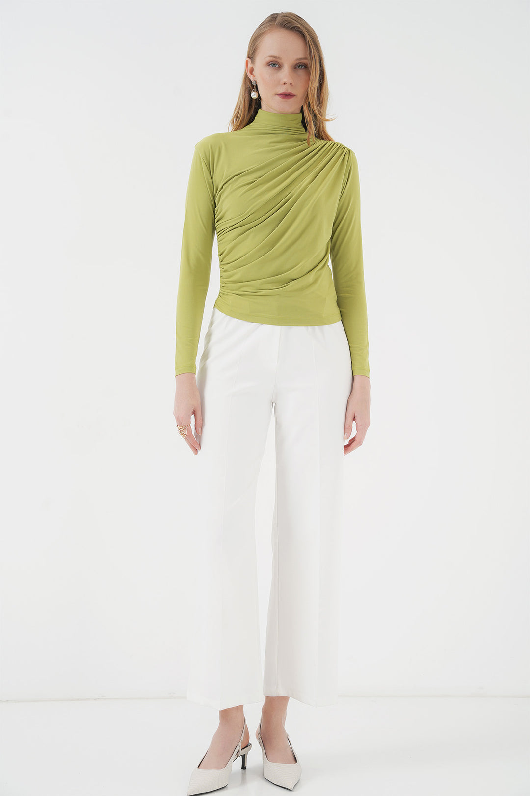 Bigdart 925 Blouse Sandy avec détails froncés - E.Vert