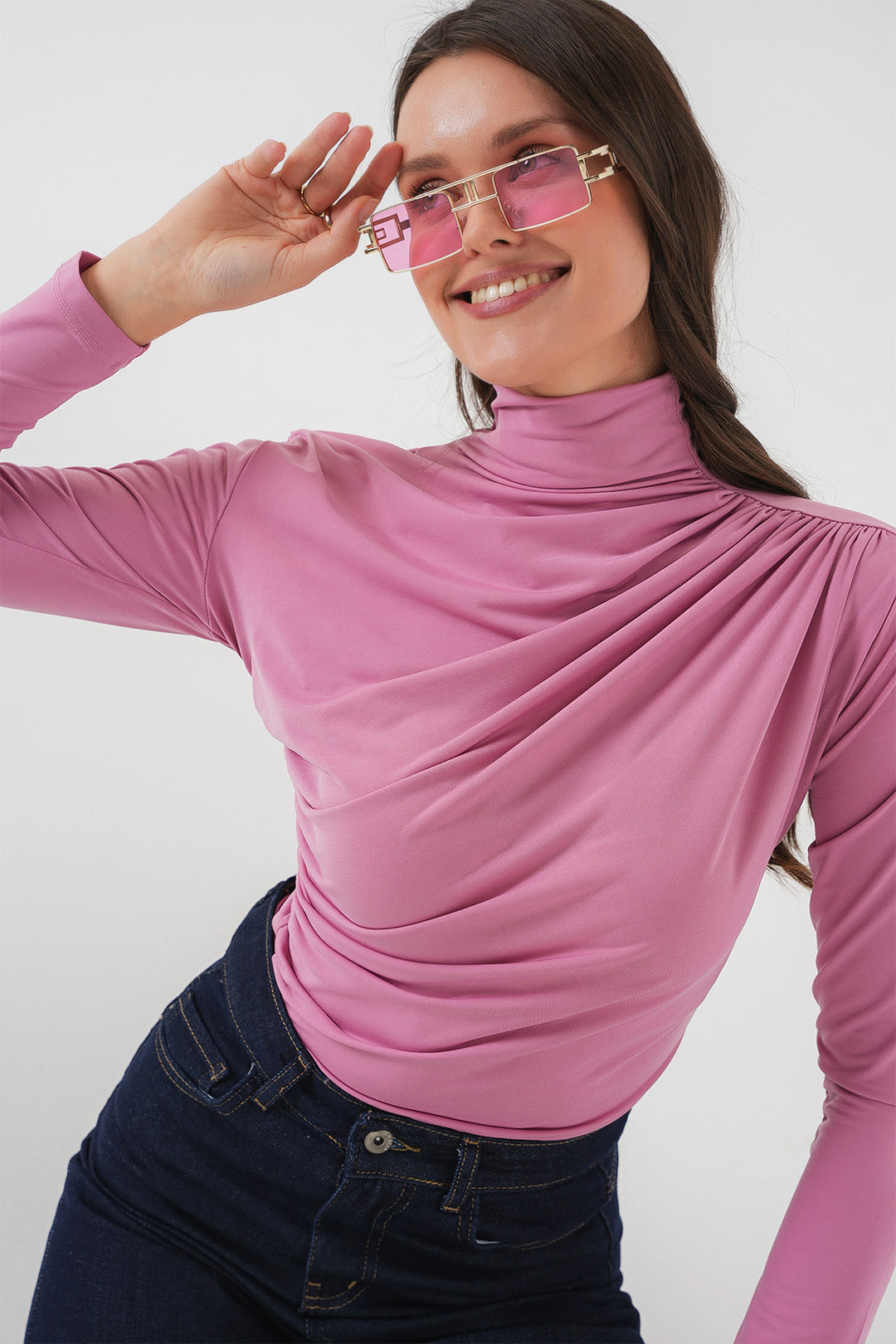 Bigdart Blouse Sandy avec détails froncés 925 - Vieux rose