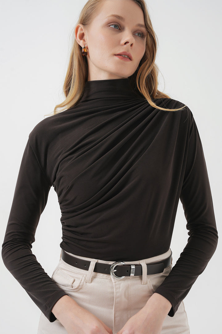 Bigdart Blouse Sandy avec détails froncés 925 - Marron