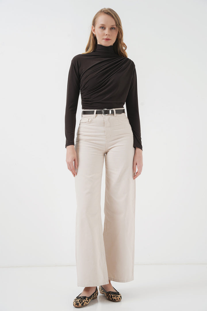 Bigdart 925 Blouse Sandy avec détails froncés - Marron