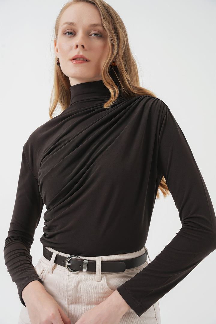 Bigdart Blouse Sandy avec détails froncés 925 - Marron