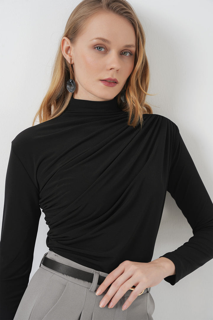 Bigdart 925 Blouse Sandy à détails froncés - Noir