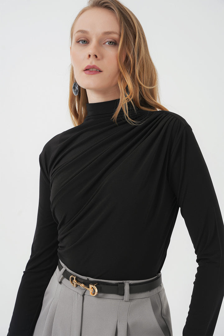 Bigdart 925 Blouse Sandy à détails froncés - Noir