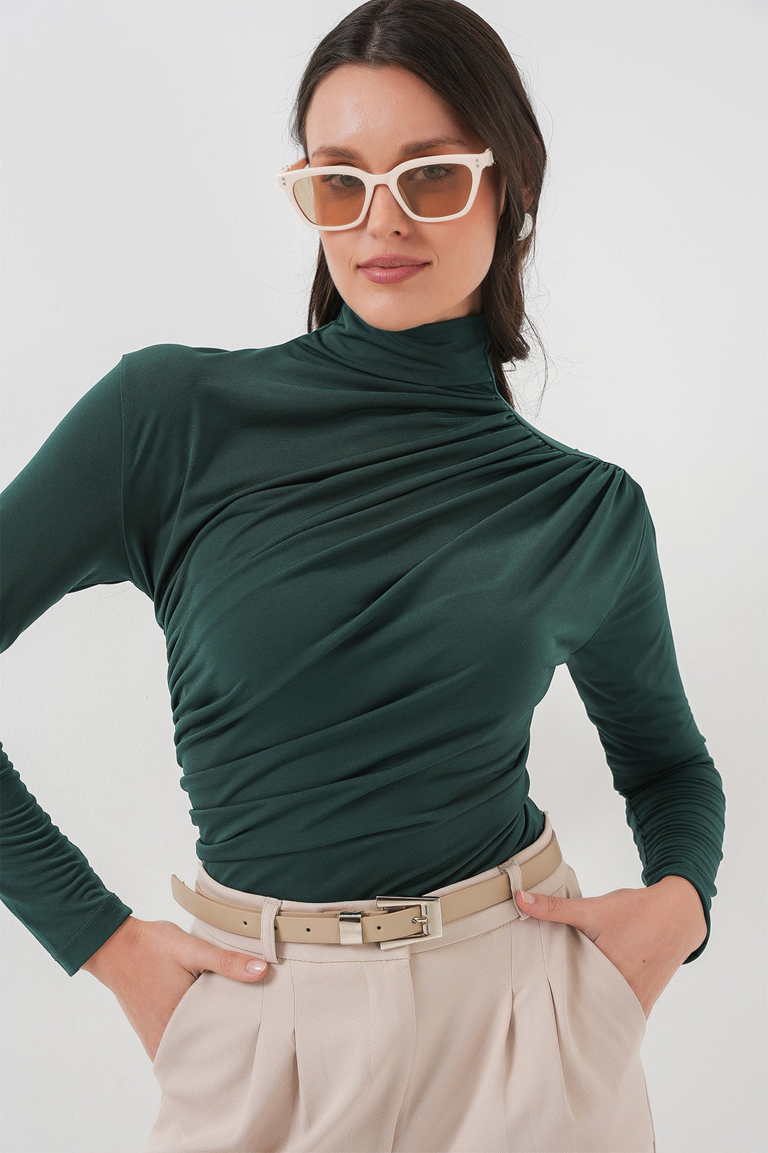 Bigdart 925 Blouse Sandy à détails froncés - zümrüt Verti