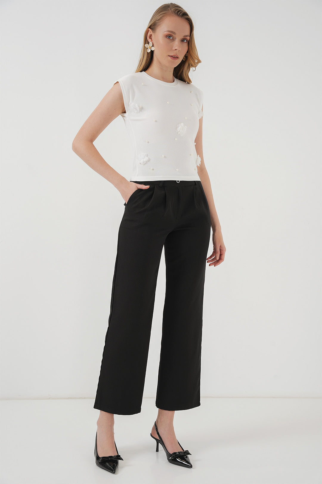 Bigdart 929 Blouse tricot à manches courtes - Blanc