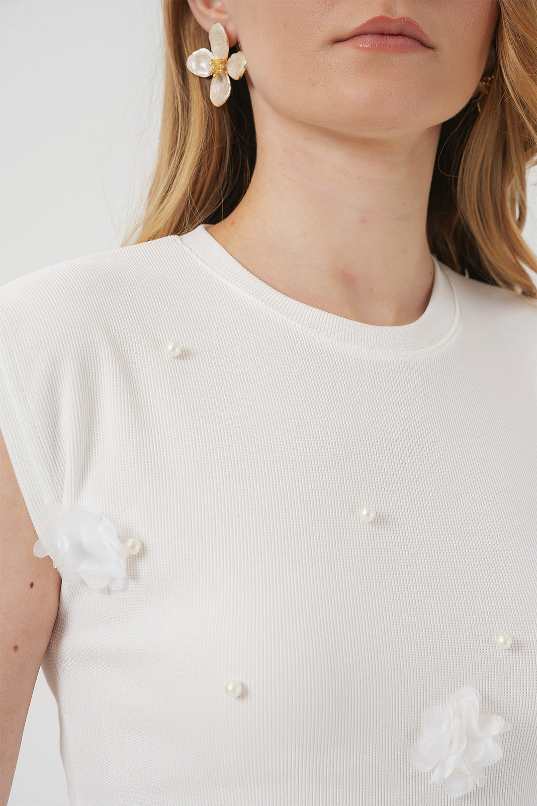 Bigdart 929 Blouse tricot à manches courtes - Blanc