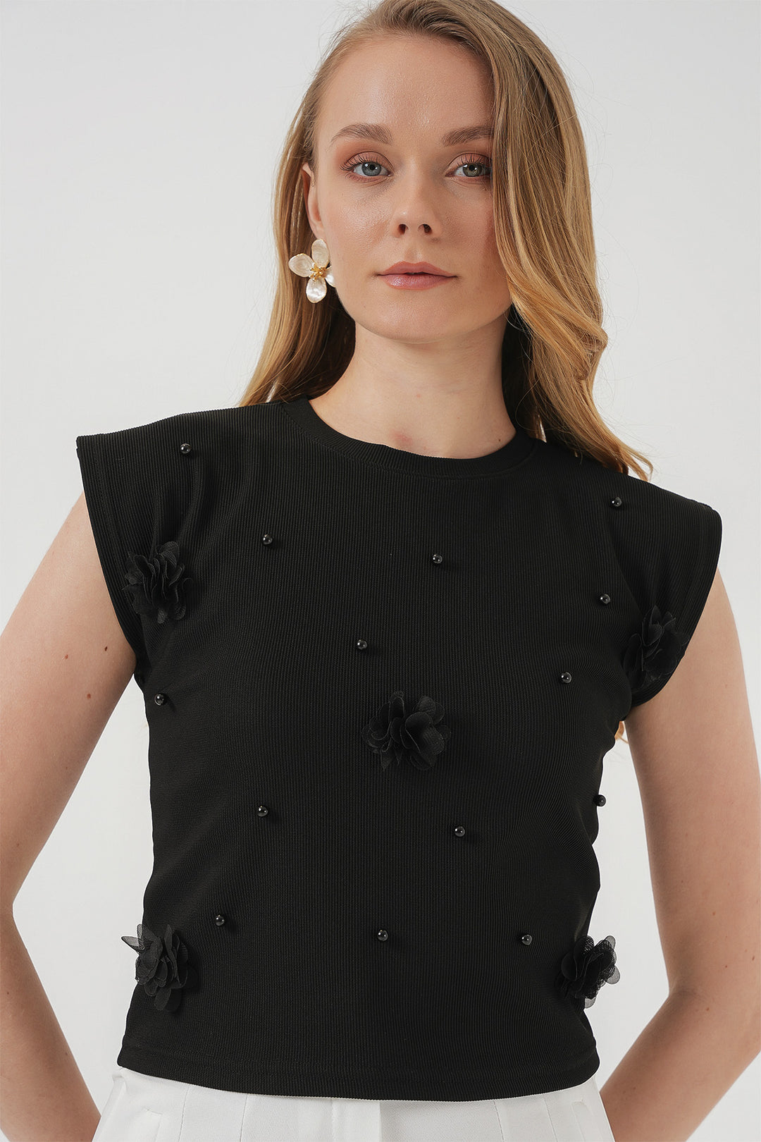 Bigdart 929 Blouse tricot à manches courtes - Noir