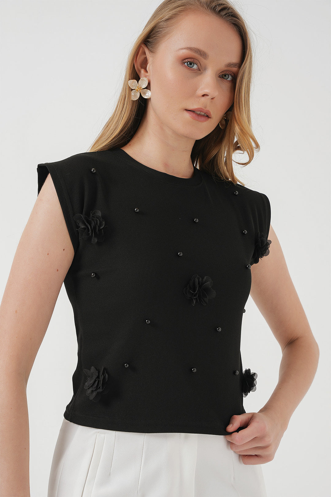 Bigdart 929 Blouse tricot à manches courtes - Noir