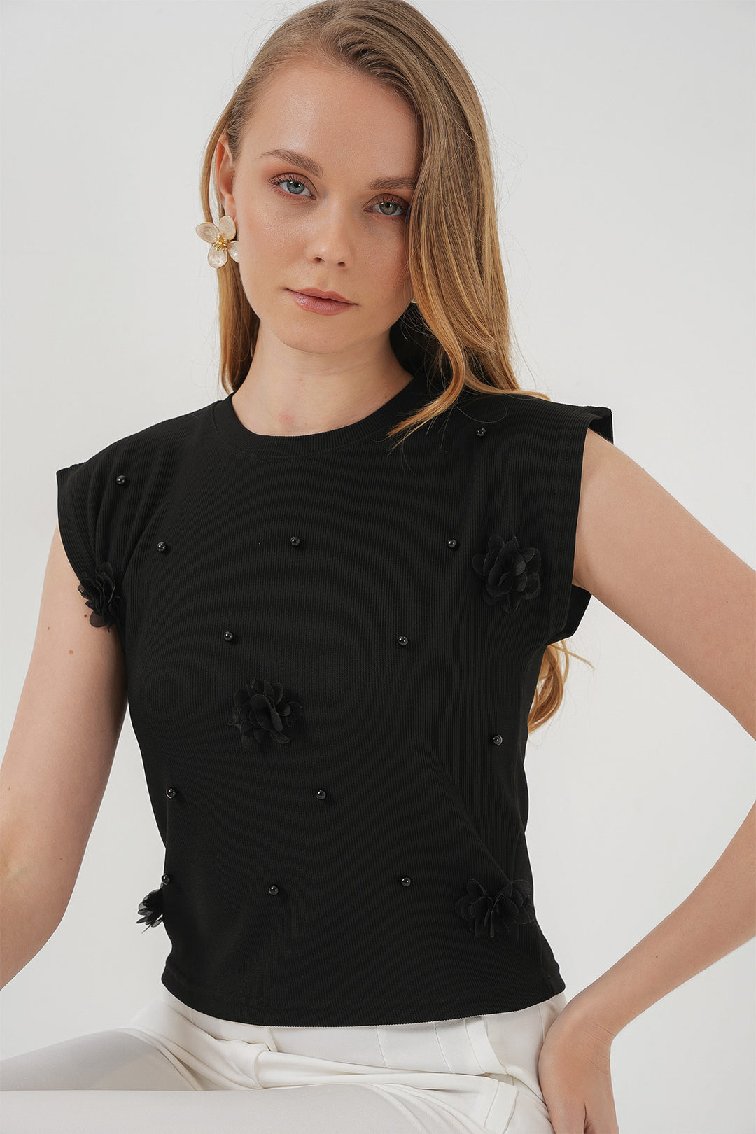 Bigdart 929 Blouse tricot à manches courtes - Noir