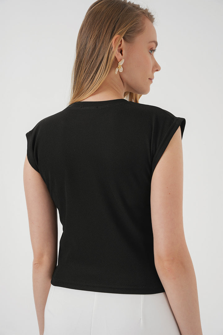 Bigdart 929 Blouse tricot à manches courtes - Noir