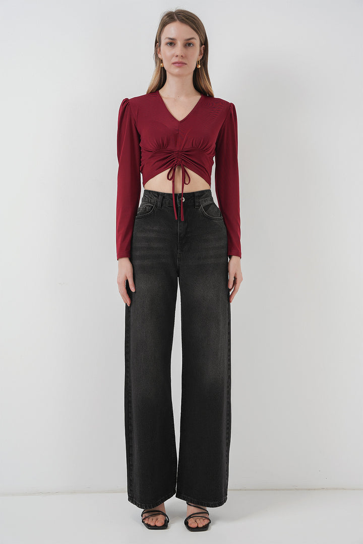 Bigdart 936 Blouse Crop Sandy - Bordeaux