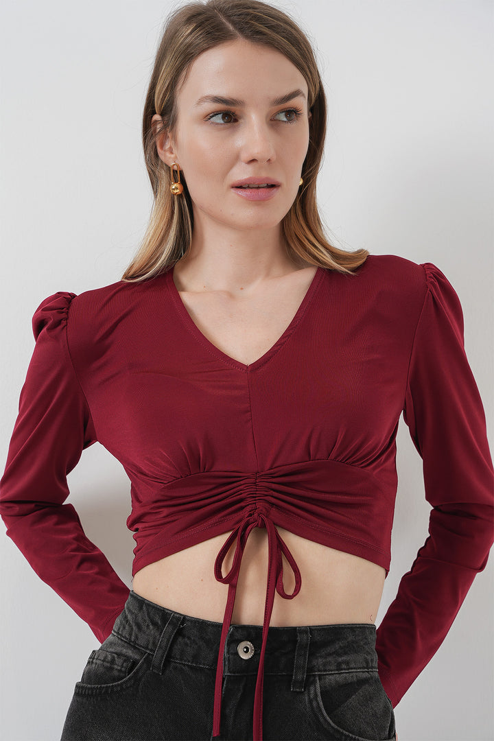 Bigdart 936 Blouse Crop Sandy - Bordeaux