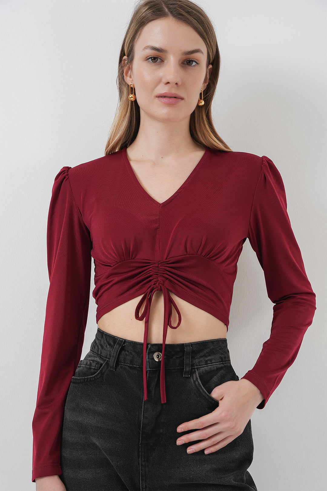 Bigdart 936 Blouse Crop Sandy - Bordeaux