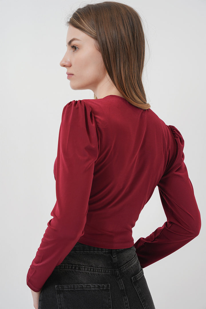 Bigdart 936 Blouse Crop Sandy - Bordeaux