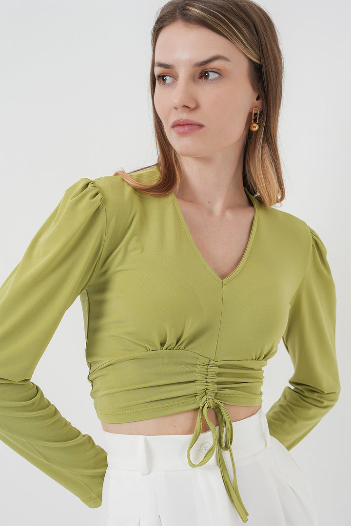 Bigdart 936 Blouse Crop Sandy - V. Verte