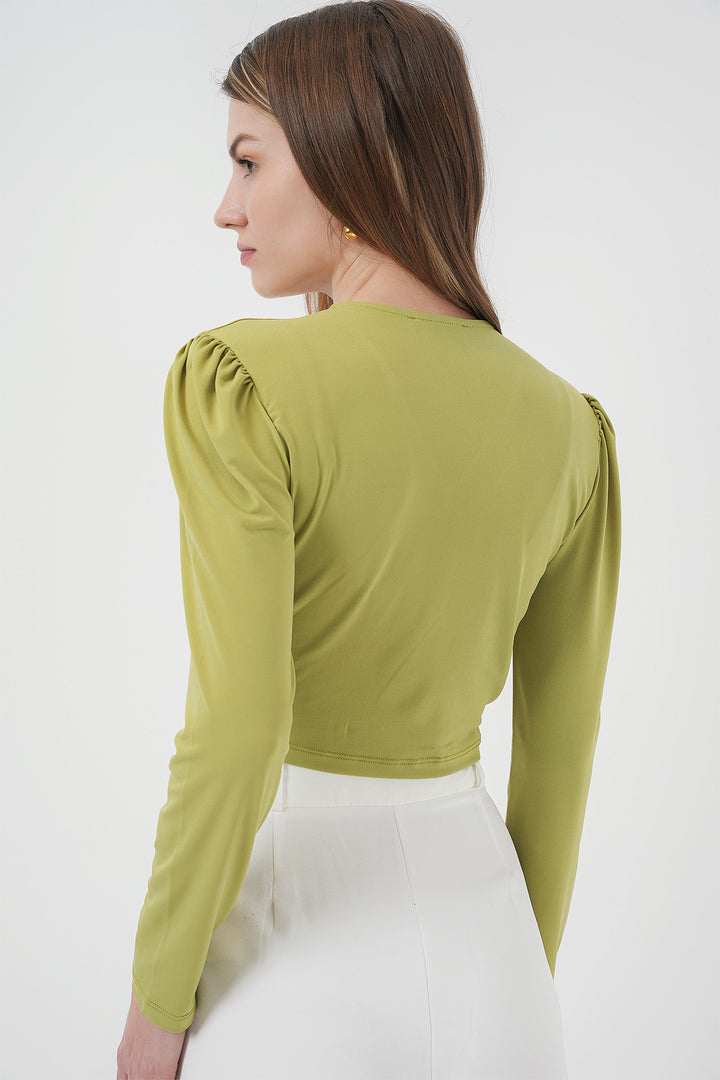 Bigdart 936 Blouse Crop Sandy - V. Verte