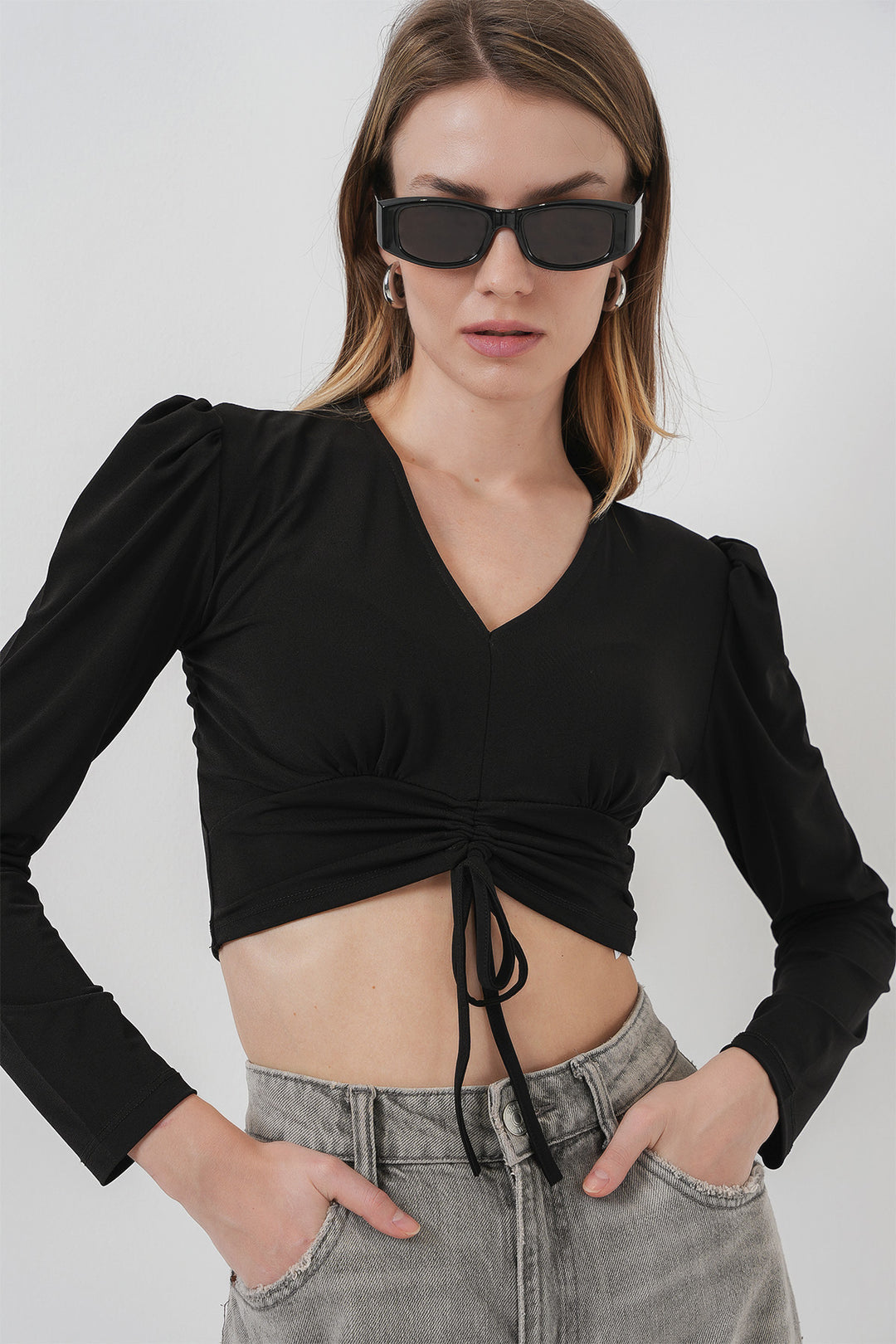Bigdart 936 Blouse Crop Sandy - Noir