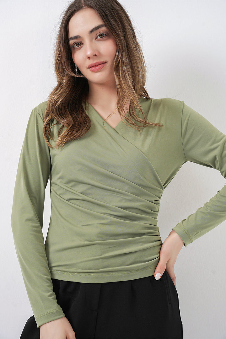 Bigdart Blouse Sandy Col Enveloppe 939 - Vert D'eau