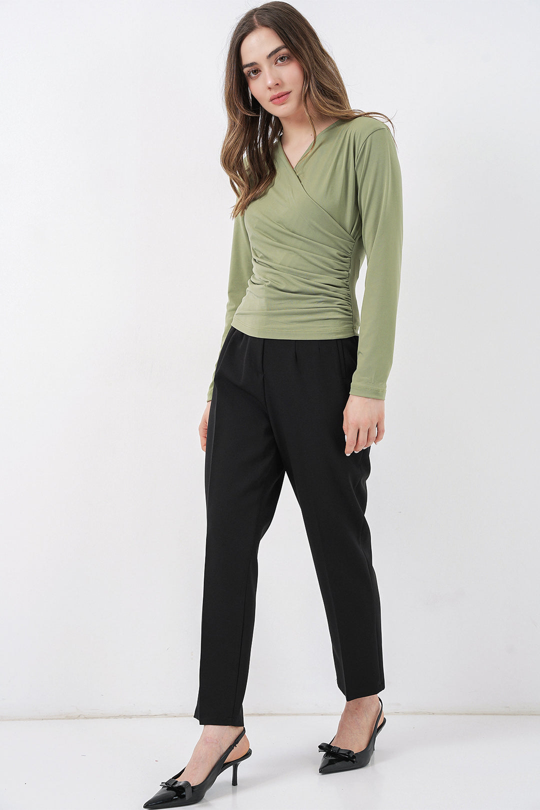 Bigdart Blouse Sandy Col Enveloppe 939 - Vert D'eau