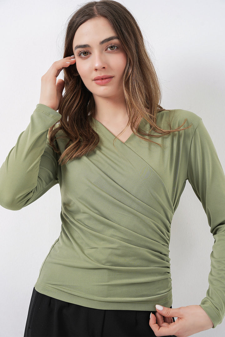 Bigdart Blouse Sandy Col Enveloppe 939 - Vert D'eau