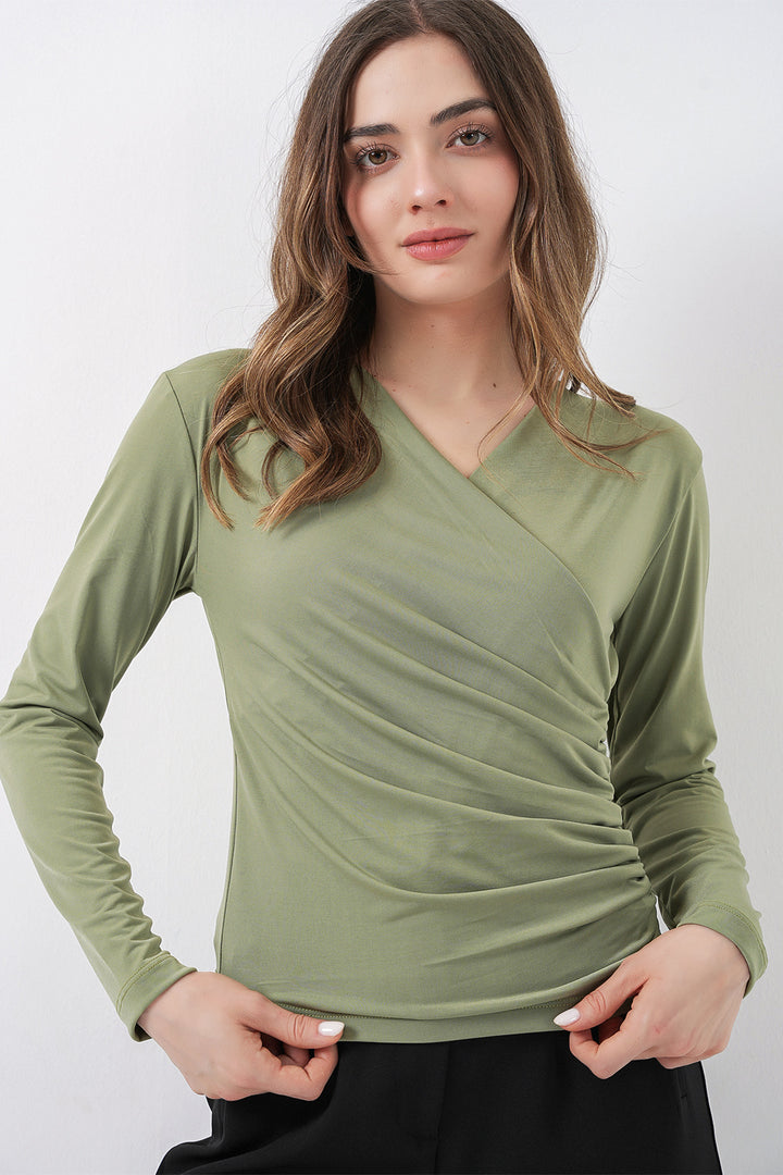 Bigdart Blouse Sandy Col Enveloppe 939 - Vert D'eau