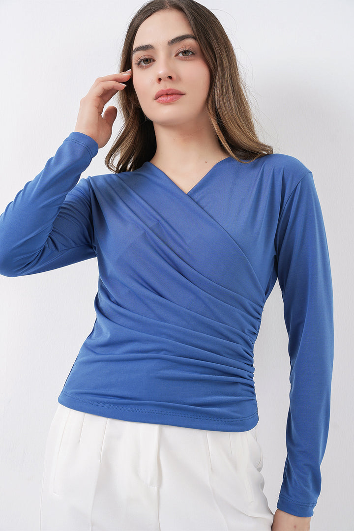 Bigdart Blouse Sandy Col Enveloppe 939 - Indigo