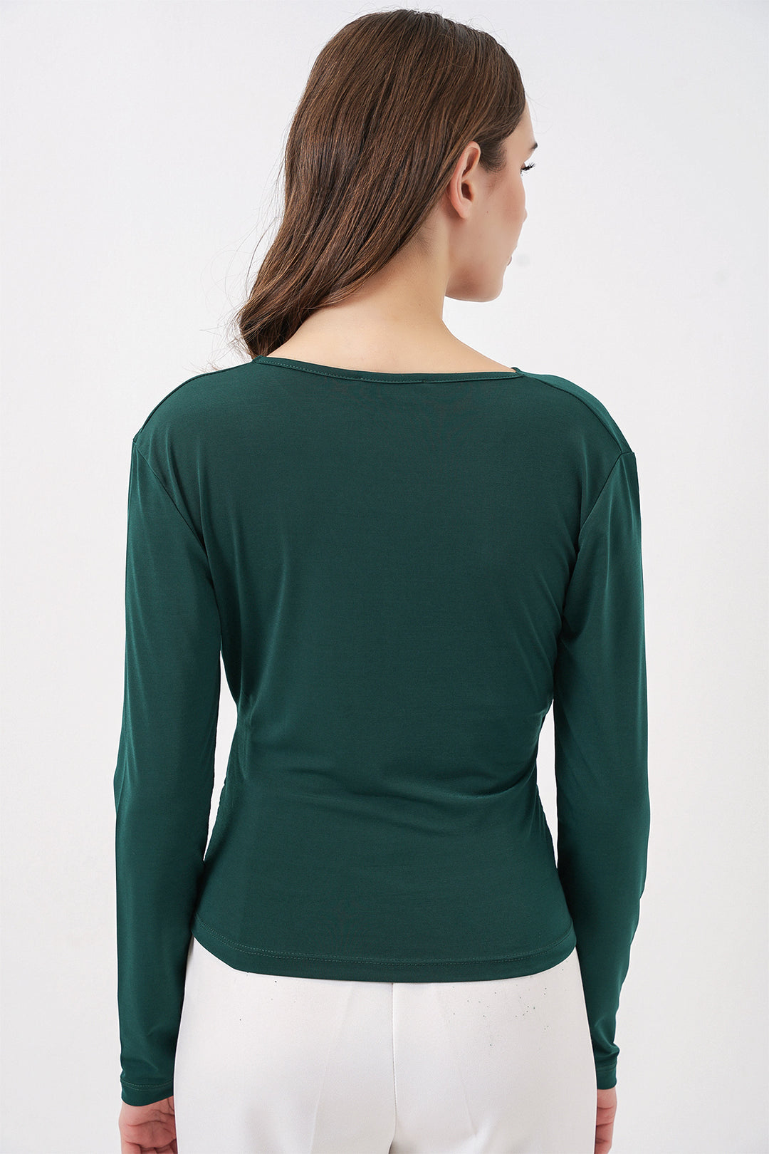 Bigdart 939 Blouse Sandy Col Enveloppe - Émeraude Vert