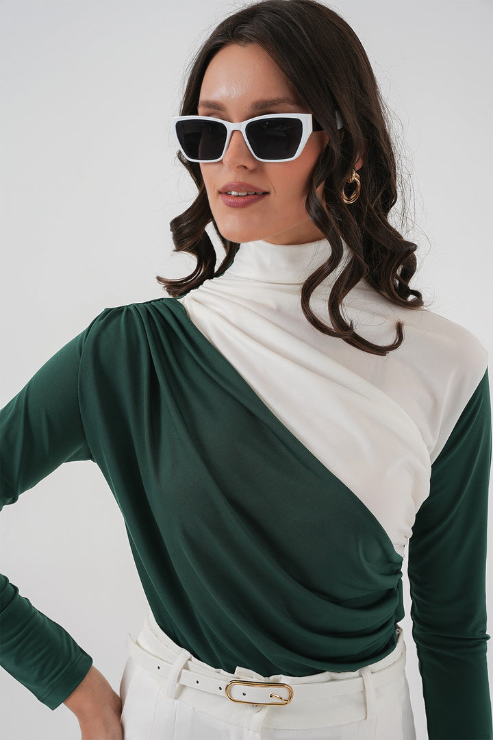 Bigdart Blouse Sandy à Détails Froncés 940 - Vert Émeraude