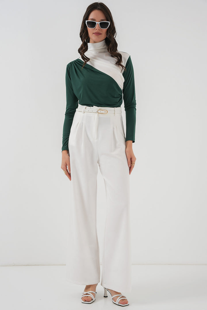 Bigdart Blouse Sandy à Détails Froncés 940 - Vert Émeraude