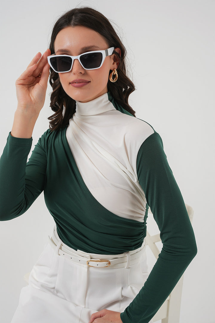 Bigdart Blouse Sandy à Détails Froncés 940 - Vert Émeraude