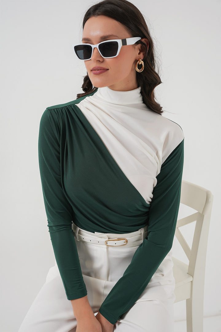 Bigdart Blouse Sandy à Détails Froncés 940 - Vert Émeraude
