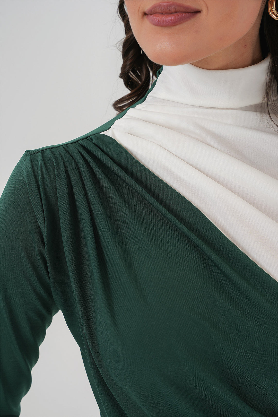 Bigdart Blouse Sandy à Détails Froncés 940 - Vert Émeraude