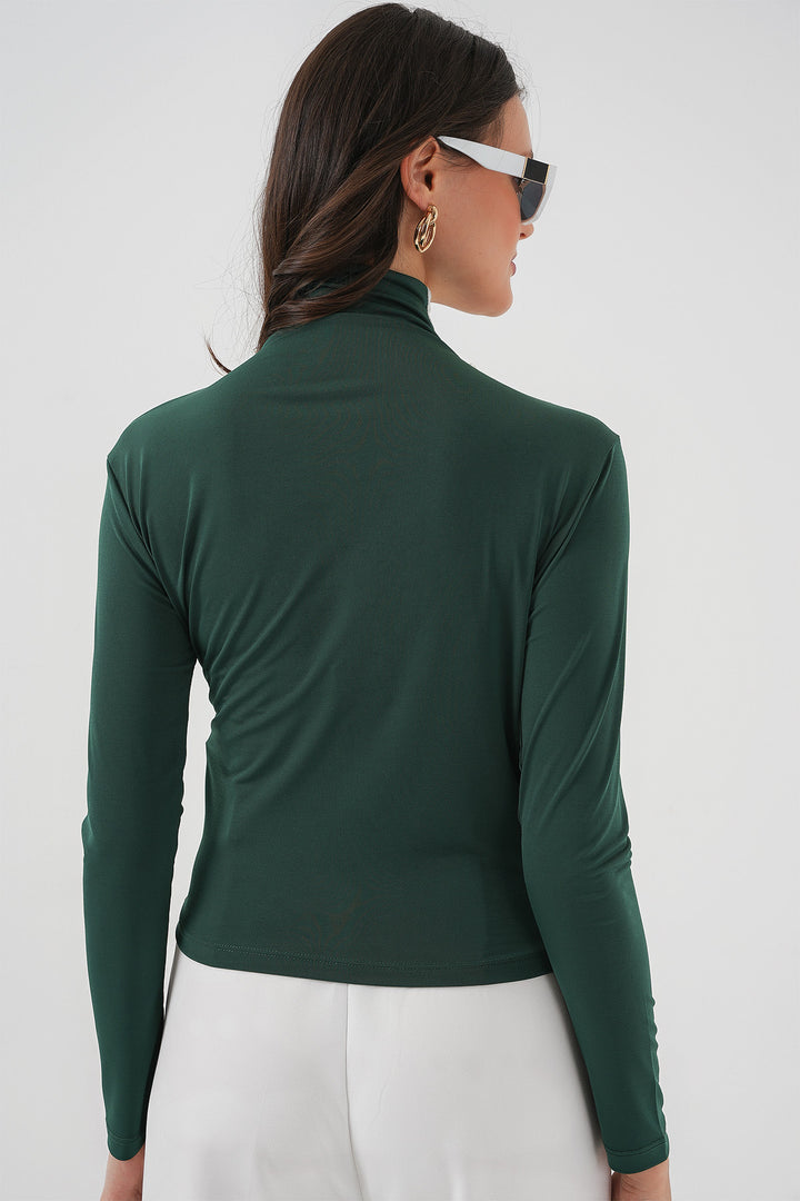 Bigdart Blouse Sandy à Détails Froncés 940 - Vert Émeraude