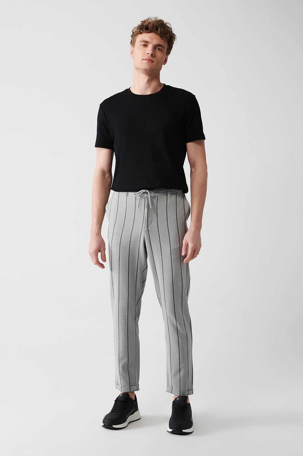 avva pantalon gris homme