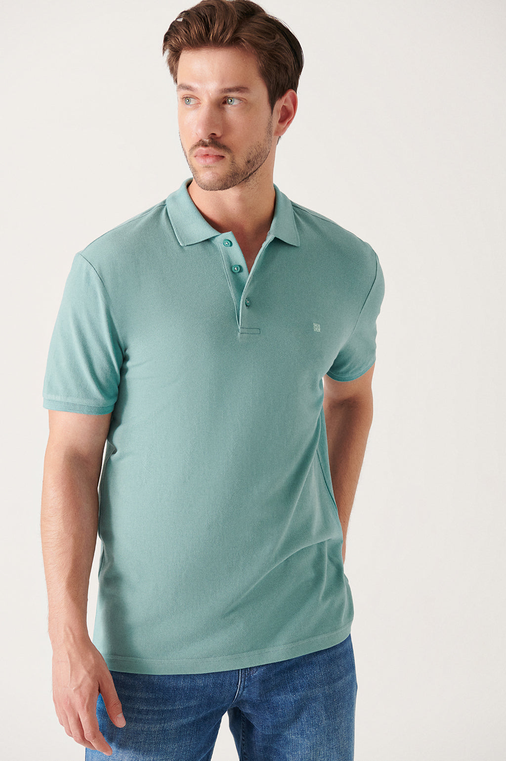 avva t-shirt vert d'eau homme