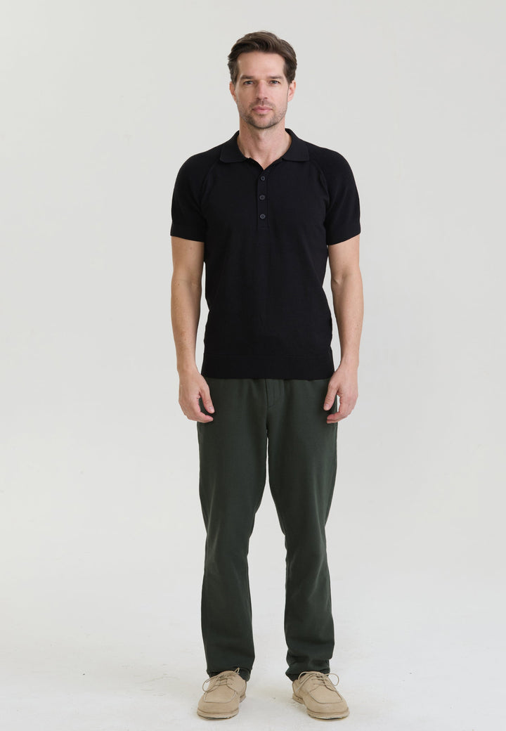 Felix Hardy T-shirt polo à boutons pour homme - Noir
