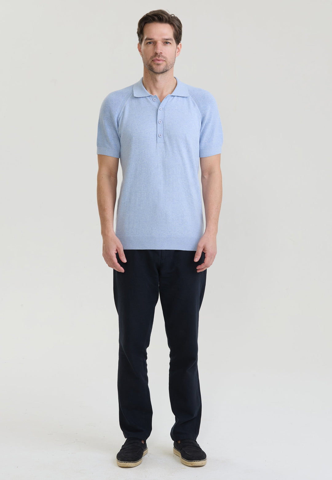 Felix Hardy T-shirt polo à boutons pour homme - Bleu
