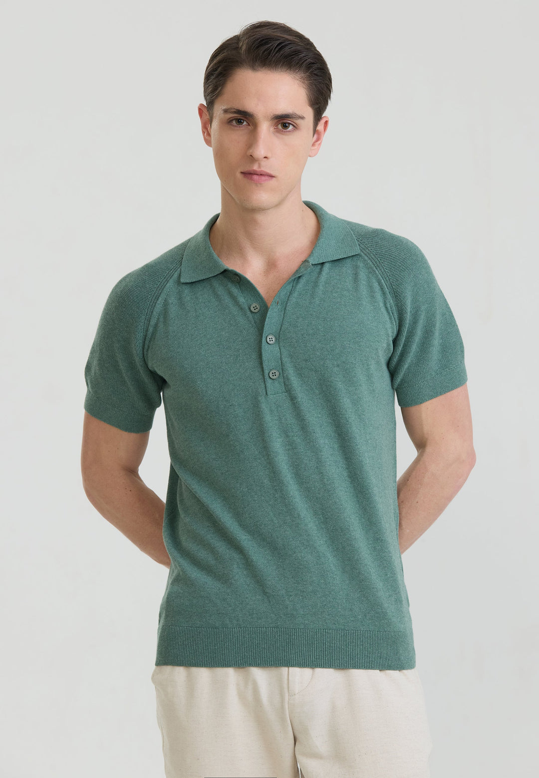 Felix Hardy T-shirt polo à boutons pour homme - Vert