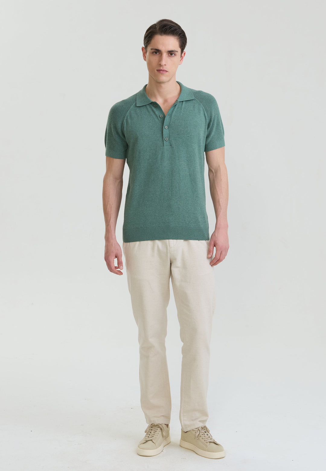 Felix Hardy T-shirt polo à boutons pour homme - Vert