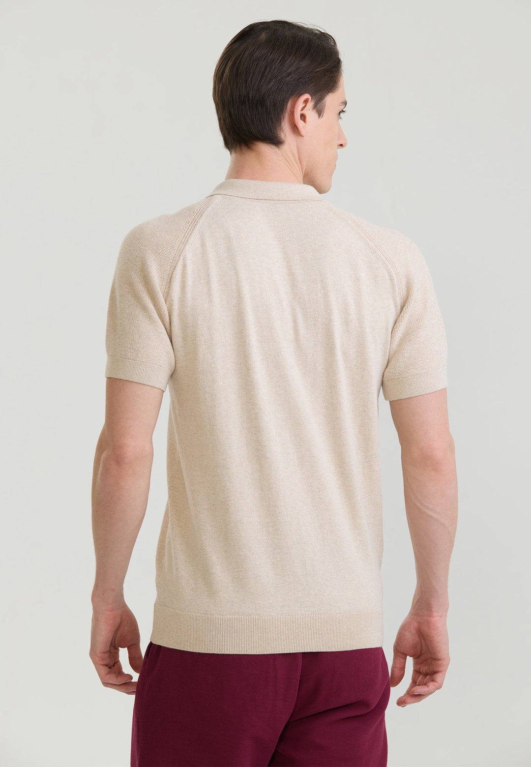 Felix Hardy T-shirt polo à boutons pour homme - Beige