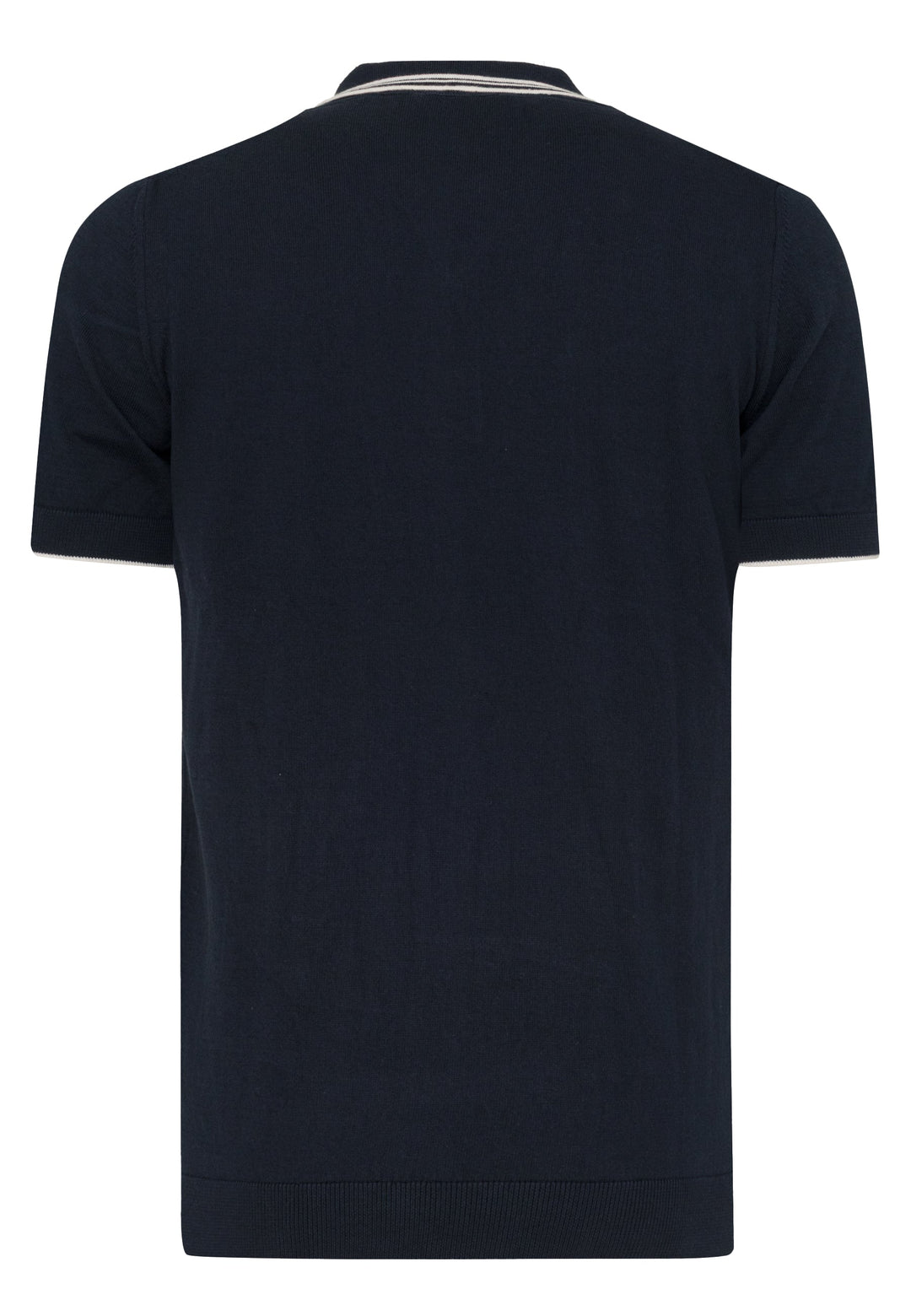 Felix Hardy T-shirt polo à boutons avec détails rayés pour homme - Bleu marine
