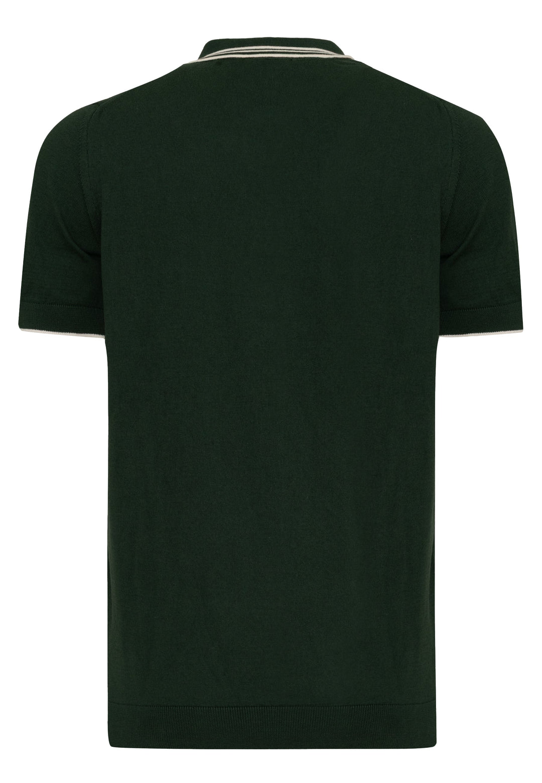 Felix Hardy T-shirt polo à boutons avec détails rayés pour homme - Vert foncé